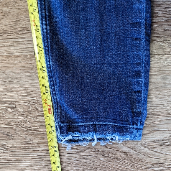 Zara Trafaluc Denim Makers size 4 bright blue Skinny Jeans distressed raw hem - Picture 7 of 8